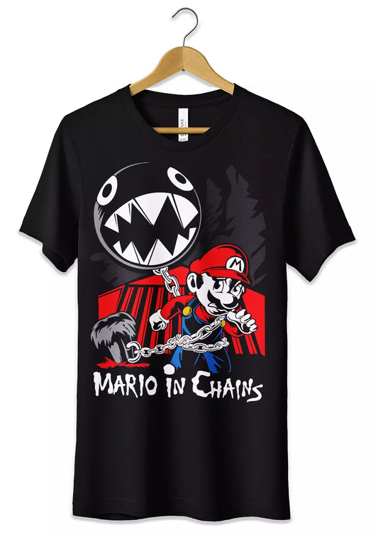 T-Shirt Maglietta Videogames Super Mario in Catene T-Shirt CmrDesignStore   
