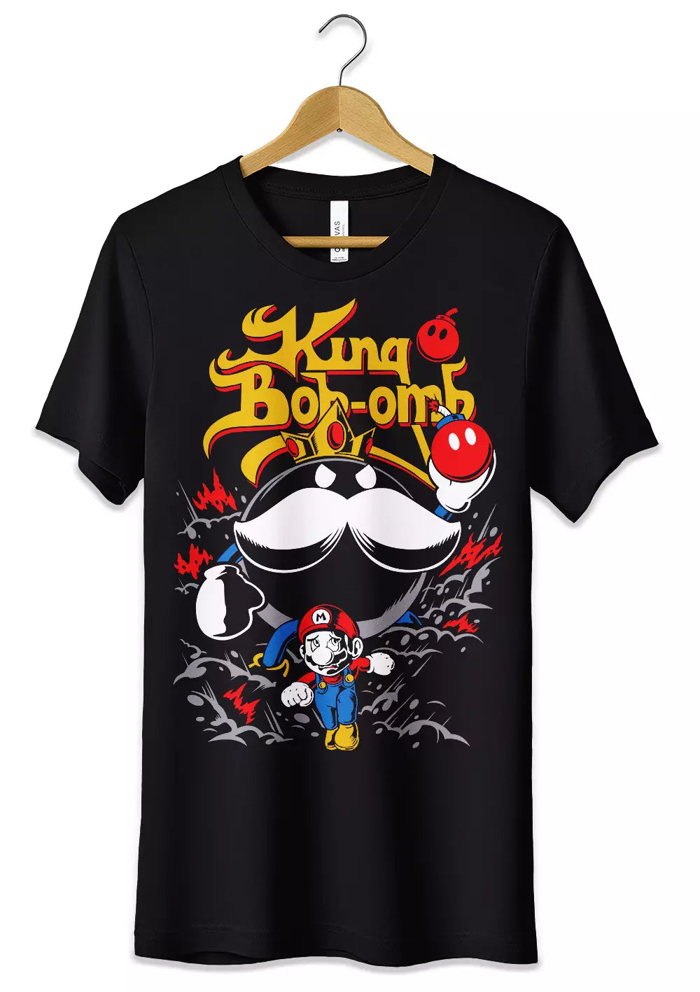T-Shirt Maglietta Videogames Super Mario vs King Bob-omb, CmrDesignStore, T-Shirt, t-shirt-maglietta-videogames-super-mario-vs-king-bob-omb, CmrDesignStore