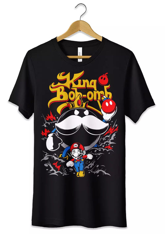 T-Shirt Maglietta Videogames Super Mario vs King Bob-omb T-Shirt CmrDesignStore   