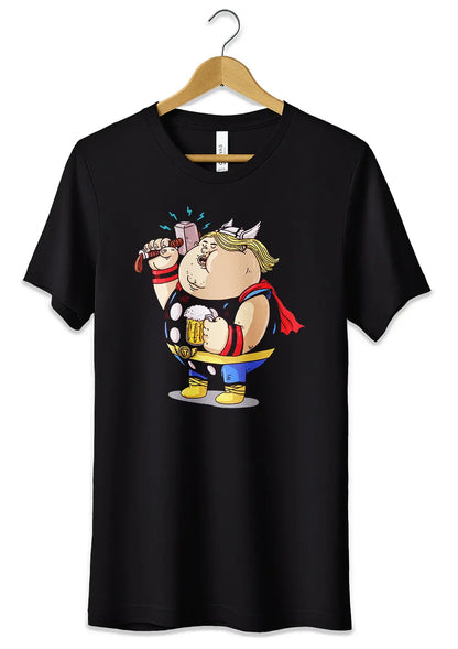 T-Shirt Maglietta Thor Caricatura Divertente T-Shirt CmrDesignStore 3/4 anni Nero 