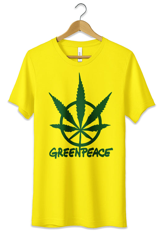T-Shirt Greenpeace Ganja Style 100% Cotone Unisex T-Shirt CmrDesignStore Giallo S 