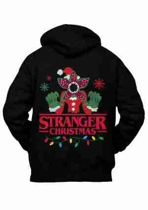 Felpa Stranger Things Christmas Style Demogorgone Con Cappuccio Retro - Versione Ironica per un Natale… Sottosopra!