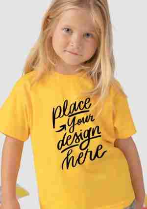 T-shirt gialla bambini stampa personalizzata