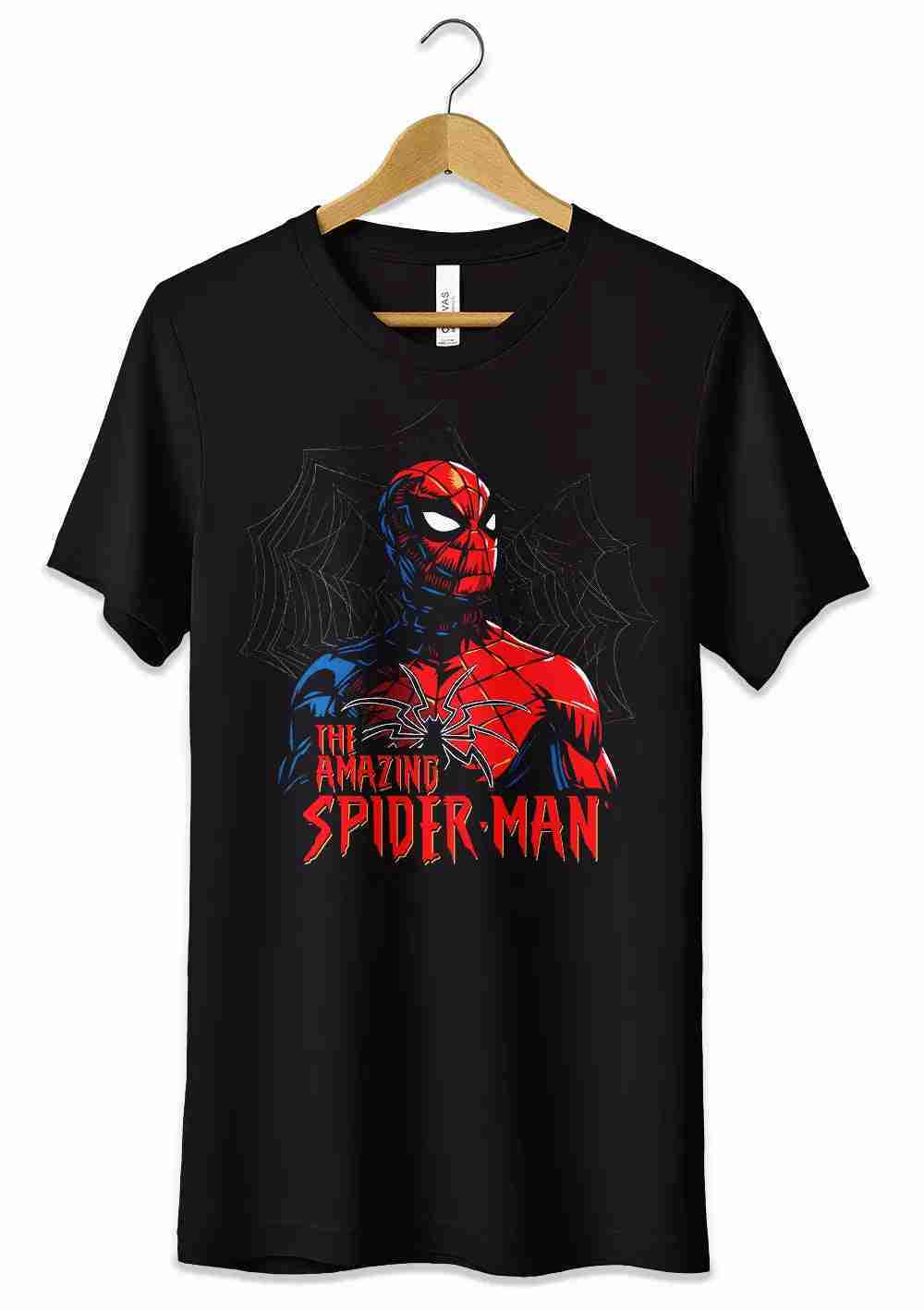 T-shirt nera Spiderman con grafica Marvel, regalo perfetto