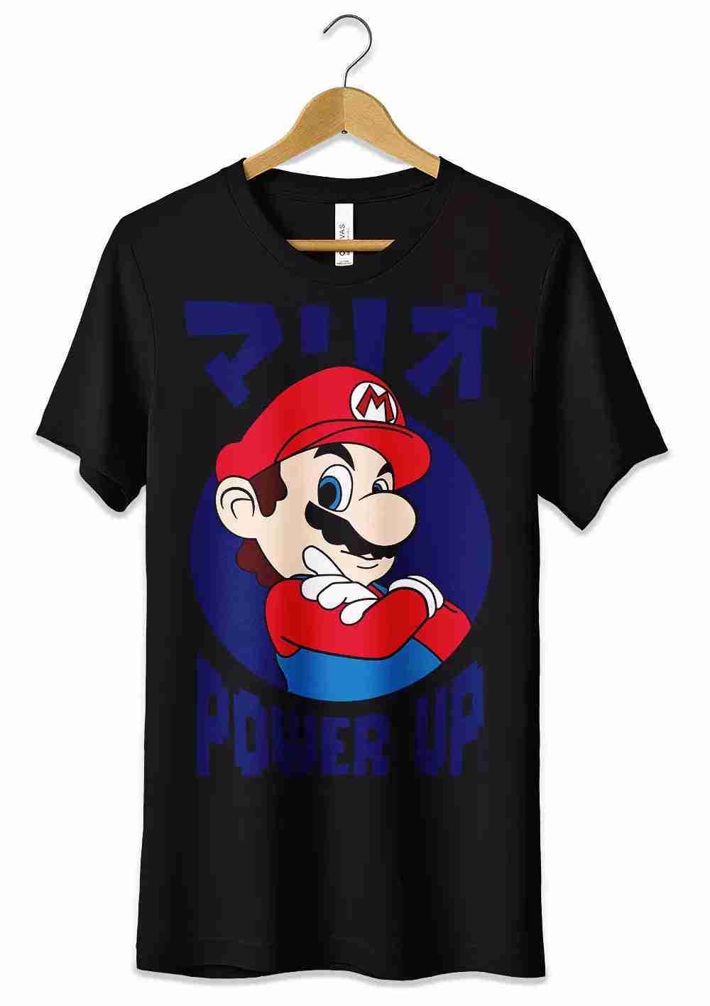 T-shirt Super Mario con illustrazione cartoon e power up